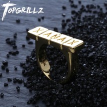 TOPGRILLZ Mens Rings High Quality Copper Gold Plated  Hip Hop Rock Rings Fashion - £12.54 GBP