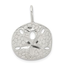 Sterling Silver Sand Dollar Charm &amp; 18&quot; Chain Jewerly 26.8mm x 18.8mm - £19.32 GBP