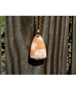 Natural Jasper Pendant Amulet Necklace with Druzy Quartz for Energy Heal... - $38.41 CAD