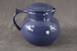 Modern Christian Ridge Redware Art Pottery Cupper Coffee Pot Carafe Blue - $28.98