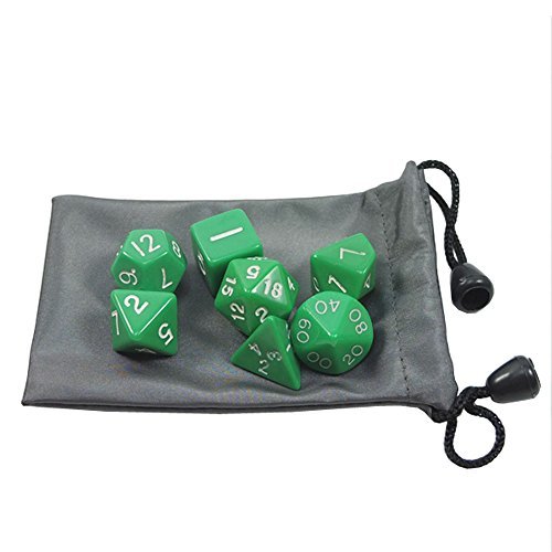 Bluemoona 1 Set - 7 sided die of Dungeons & Dragons RPG Dice Game set with one D