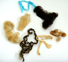 Fashion Doll Hair Pieces Wigs Braids Blonde Brunette Lot of 6 - £5.48 GBP