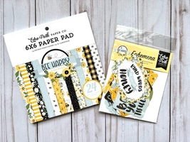 Bee Happy 6X6" Double Sided Cardstock / Ephemera Pack. Echo Park