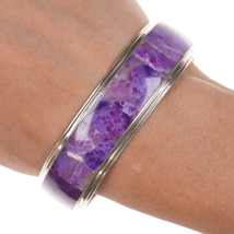 6.75&quot; Harold Smith Navjo Sugilite inlaid sterling cuff bracelet - $693.00