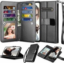 LG V60 ThinQ 5G Wallet Leather Case Magnetic Phone Cover &amp; Lanyard 9 Car... - $49.01