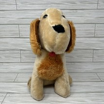 Capitol Toy Dog Plush Carnival Tan Red Felt Tongue Stuffed Animal 12 Inch Vtg - £12.48 GBP