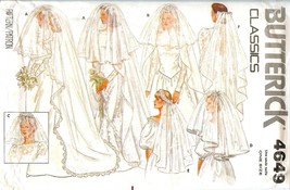 Butterick 4649 Misses CLASSIC VEILS Wedding Bridal lace headpiece pattern UNCUT - $25.73