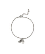 Authentic 925 Sterling Silver Freshwater Pearl Acorn &amp; Leaf 6.5&quot;+1&quot; Brac... - $63.00