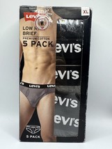 Levi&#39;s Men&#39;s Low-Rise Briefs Premium Cotton 5-Pack, Size XL Black and Gray - €17,07 EUR