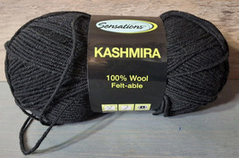 Sensations Kashmira Wool Yarn 4 Medium 3.5oz 284 Yrds Black 1 Skein - $9.50