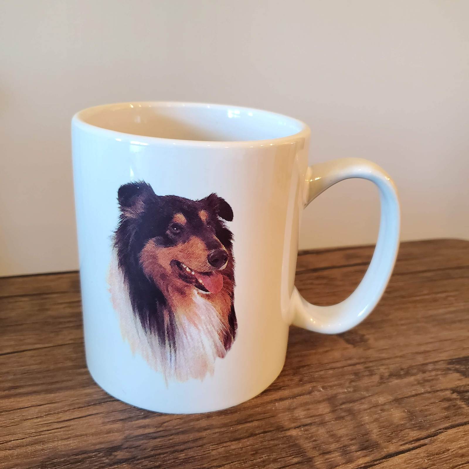 Coffee Mug with Shetland Sheepdog, Sheltie Shepherd Dog Lover Gift Bow Wow Meows - £12.05 GBP
