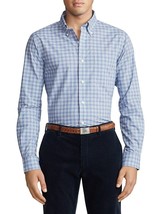 Polo Ralph Lauren Men&#39;s Classic Fit Stretch Plaid Poplin Shirt Blue-Size Medium - £55.02 GBP