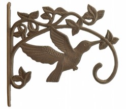 Decorative Hummingbird Cast Iron Plant Hanger Flower Basket Hook Large 11.25&quot; - £17.78 GBP