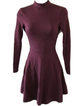 Faux Cou Robe Patineuse Découpe Dos Ouvert Bordeaux S NOS American Apparel - £12.47 GBP