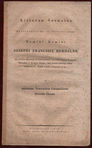 1819 Litterae Vernales Franz Josef Hurdálek Theology Litoměřice Czech Elbe - £197.95 GBP