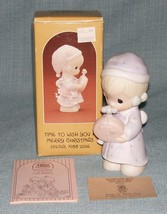 Precious Moments 1988 Time To Wish You A Merry Christmas Figurine 115339 Euc Box - £5.47 GBP