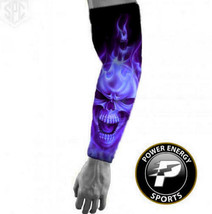 Football Baseball Sports Compression Dri-Fit  Arm Sleeve Purple Ghost Skull - £7.02 GBP