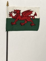 New Wales Mini Desk Flag - Black Wood Stick Gold Top 4” X 6” - £4.02 GBP