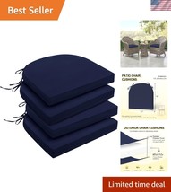 Comfort &amp; Durability: Navy Water-Resistant Chair Cushions Set of 4, 17&quot;x... - $1,120.91 MXN