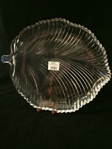 Mikasa Leaf Shaped Platter Dish Diamond Fire 15&quot; Clear Glass Platter WY247/922 - £13.49 GBP