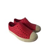 NATIVE Kids Shoes Red White Unisex JEFFERSON Slip On Water Outdoor Sz 1 - £12.88 GBP