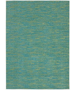 4&#39; X 6&#39; Blue And Green Striped Non Skid Indoor Outdoor Area Rug - €85,56 EUR