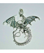 Vintage Silver Plated Dragon Pendant - $317.03 MXN