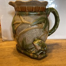 vintage Chinese Pitcher with Frogs bamboo And Lily Pads made by Oriental Accents - £36.80 GBP