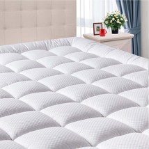 DOMICARE Full Size Mattress Pad Cover Quilted Fitted Mattress Protector, White - £25.95 GBP