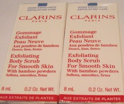 Clarins Exfoliating Body Scrub for Smooth Skin w/ Bamboo Powders Two @ .2 oz 8ml - £11.86 GBP