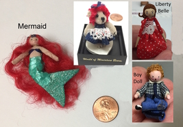 Choice Artist Miniature Dolls: Red Hair Mermaid, World of Bear, Bed or Boy DOLL - £15.14 GBP+