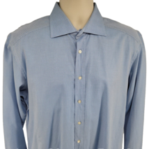 Etro 42 Blue Long Sleeve Button Men&#39;s Shirt Made In Italy US Size L - $27.67