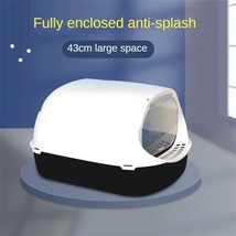 Pet Litter Box Fully Enclosed Spillproof Deodorant Cat Toilet Two-Way Shovel Lar - £46.62 GBP+