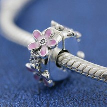 2020 Spring Release Sterling Silver Pink Daisy Flower Clip Charm  - £13.98 GBP