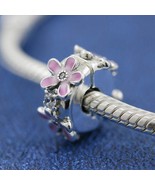 2020 Spring Release Sterling Silver Pink Daisy Flower Clip Charm  - $25.38 CAD