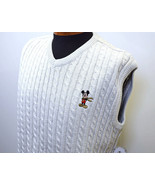 NEW The Disney Store White Sweater Vest Embroidered Mickey Mouse Mens Sz XL - $57.52 CAD