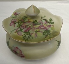 Nippon Porcelain Covered trinket Jewelry Box Hand Painted flowers Nippon - £13.36 GBP
