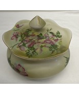 Nippon Porcelain Covered trinket Jewelry Box Hand Painted flowers Nippon - £13.36 GBP