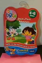 Vtech V.Smile Smartridge- Dora&#39;s Fix-It Adventure-Teaches Colors, Shapes... - £6.34 GBP