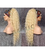 Bleached Blonde Human Hair Blend PONYTAIL Hair piece Drawstring extra lo... - £40.62 GBP