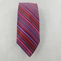 Ted Baker London Mens 100% Silk Tie Diagonal Striping Red Multicolor Flo... - £27.96 GBP