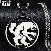 Vintage / Gothic, Silver, Stainless Steel, Werewolf Theme, Pendant / Necklace - £15.67 GBP