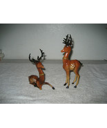 2 Vintage Hard Plastic Christmas Deer Reindeer Rudolph brown - €34,39 EUR