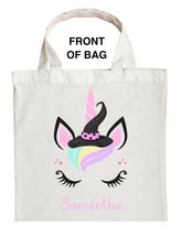 Unicorn Trick or Treat Bag, Personalized Unicorn Halloween Bag, Unicorn ... - $16.82+