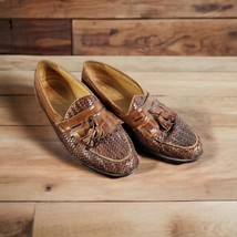 Men's Shoes, All Leather, Johnston & Murphy Woven, Tassled, SLIP-ON, Size 11.5 M - $34.60