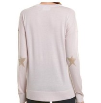 Zadig &amp; Voltaire Cici Star Sweater Star Patch Merino Wool Lilac Crew Nec... - $49.49