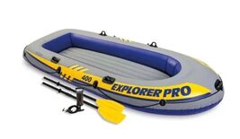 Intex Inflatable Explorer Pro 400 Four-Person Boat with Oars and Pump - €85,93 EUR