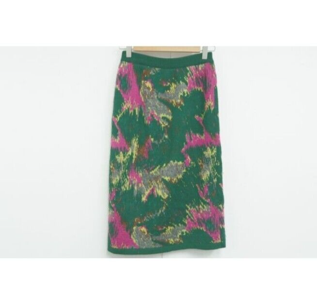 Primary image for Yves Saint Laurent Knit skirt mid-calf length vintage green size 9 YSL