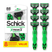 32 Count Schick Xtreme 3-Blade Sensitive Men&#39;S Disposable Razors Formulated Aloe - £41.11 GBP