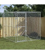 vidaXL Outdoor Dog Kennel Silver Galvanized steel 6.6 x 6.6 x 8.2 ft - $6,756.19 MXN